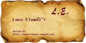 Lenz Elemér névjegykártya