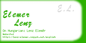 elemer lenz business card